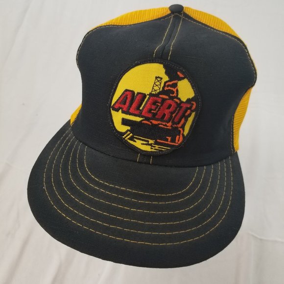 ALERT OIL WELL FIRE Cap Trucker Hat Snapback Baseb - Picture 1 of 8